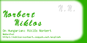 norbert miklos business card
